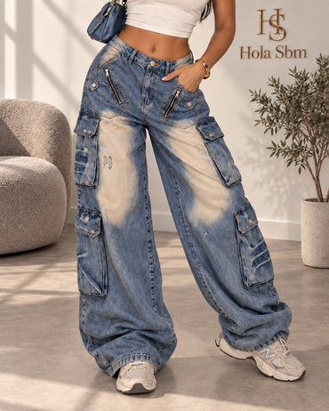 Jeans Blob blu dettaglio
