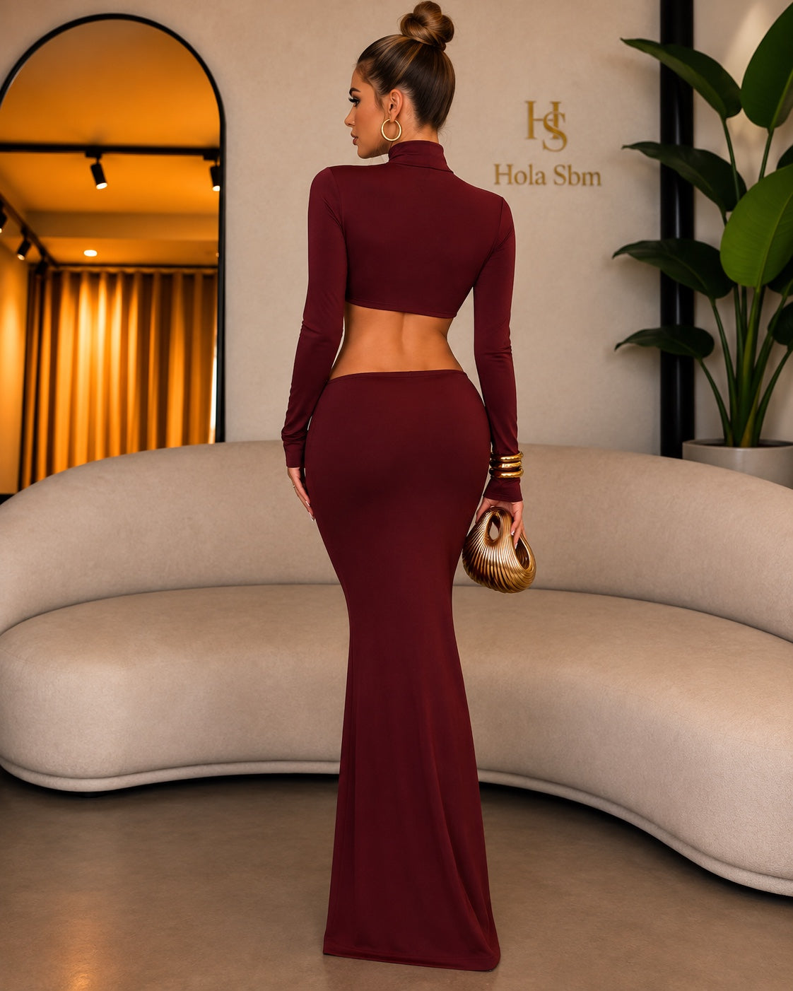 Abito Sanye bordeaux - retro