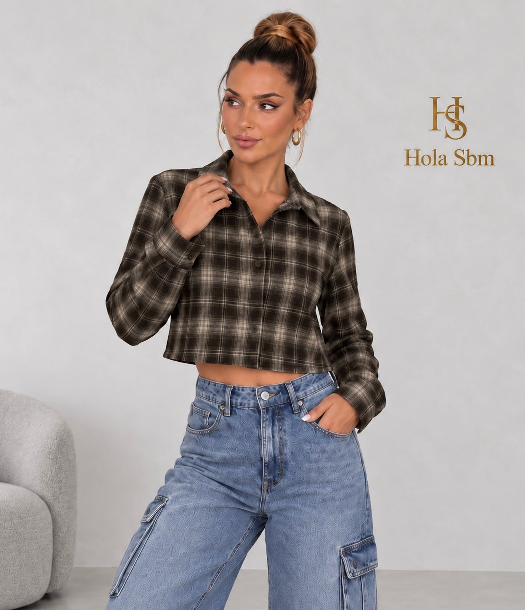 Camicia Narem marrone scuro