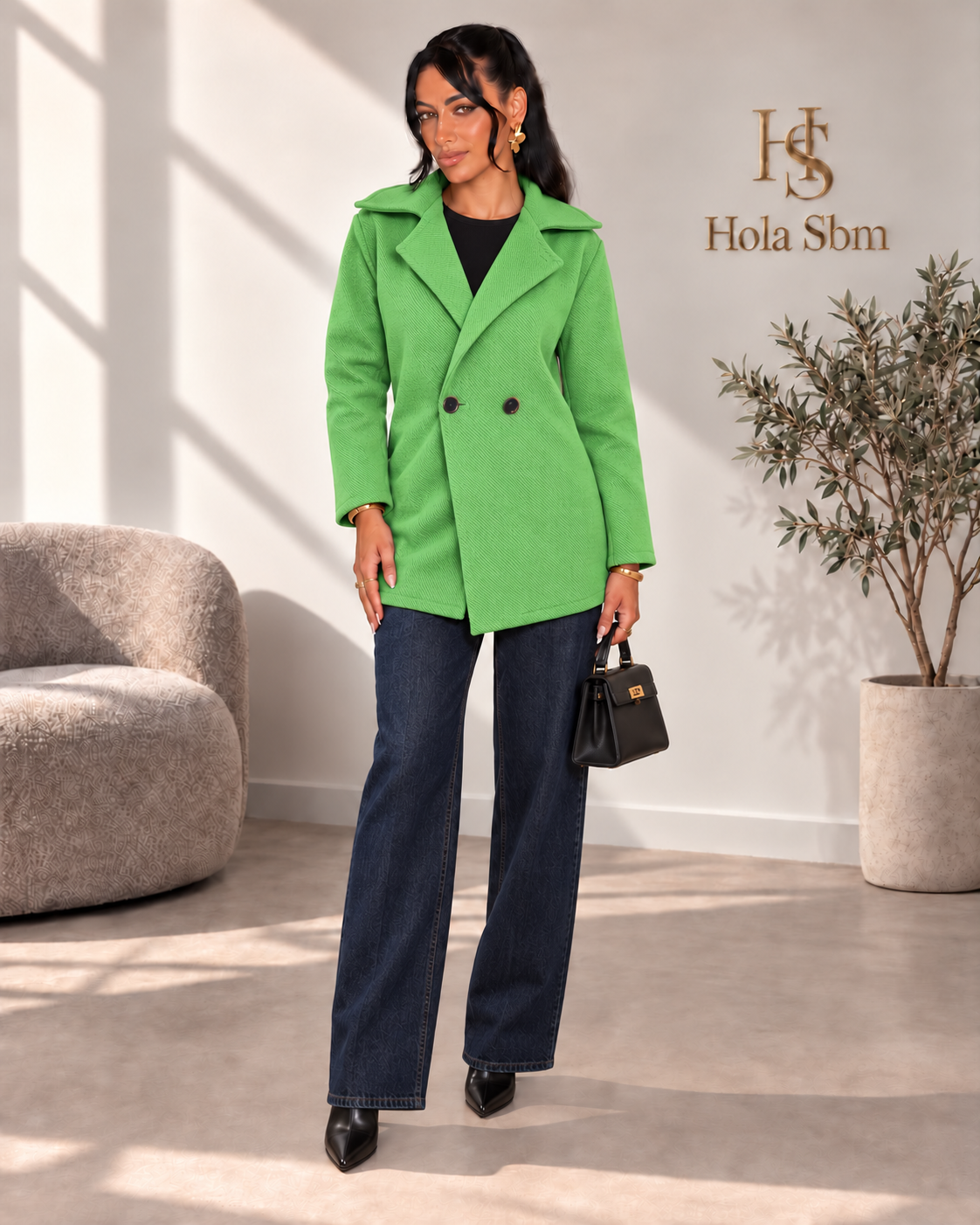 Cappotto Norevia Verde - vista frontale
