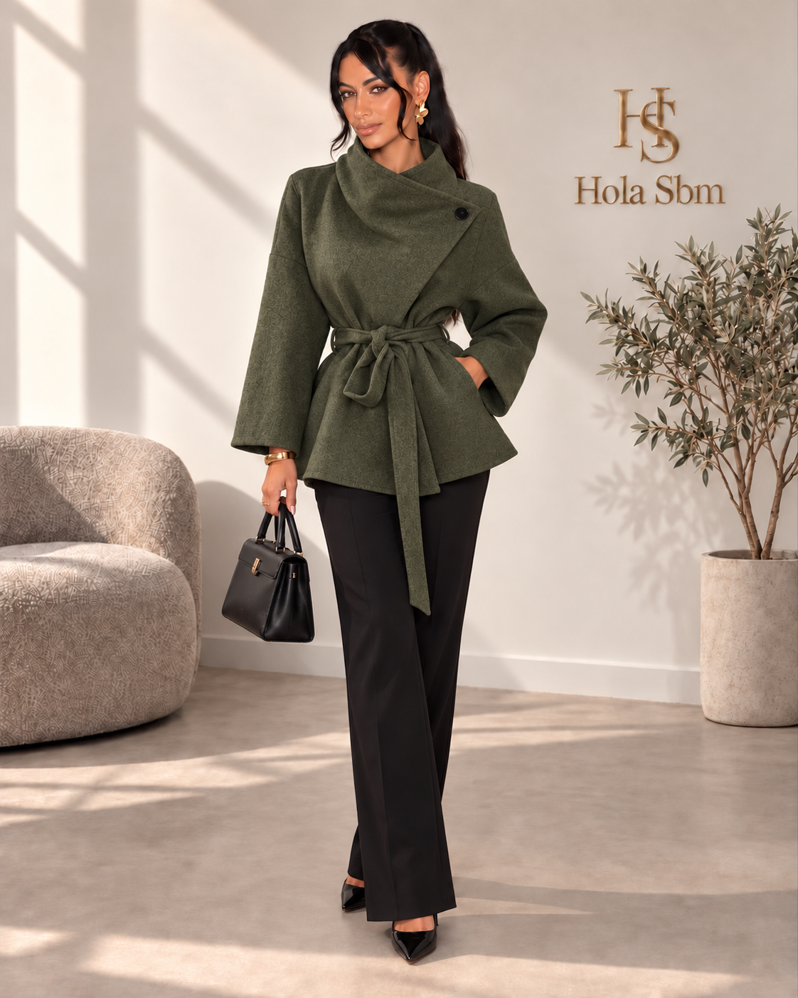 Cappotto Velthia Verde oliva