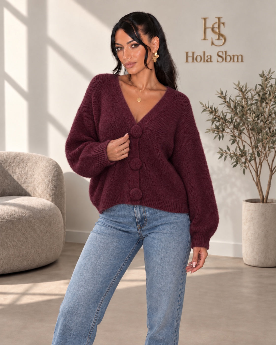 Cardigan Melorya Bordeaux – Hola SBM
