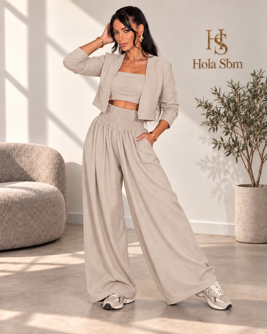 Coordset Jansu tre pezzi - Beige