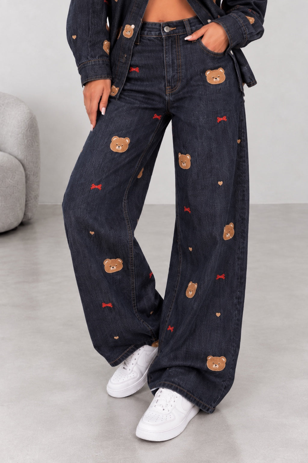 Coordset Lory denim scuro - dettaglio pantalone