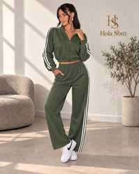 Coordset Marika verde militare con bande bianche - Hola SBM