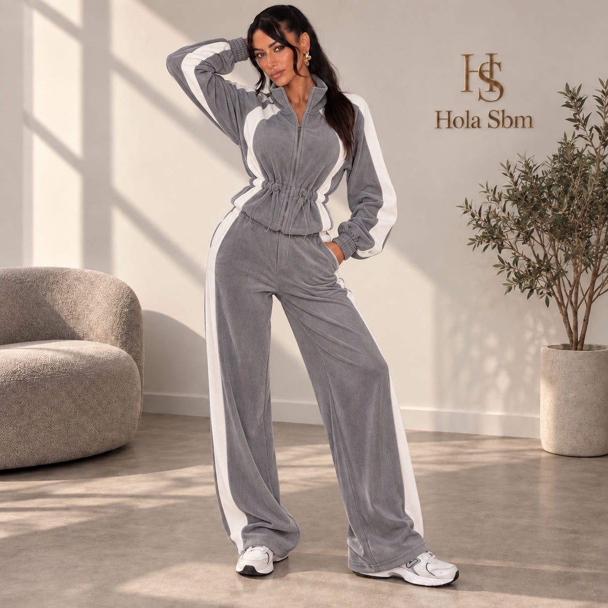 Coordset Marzia Grigio Bianco