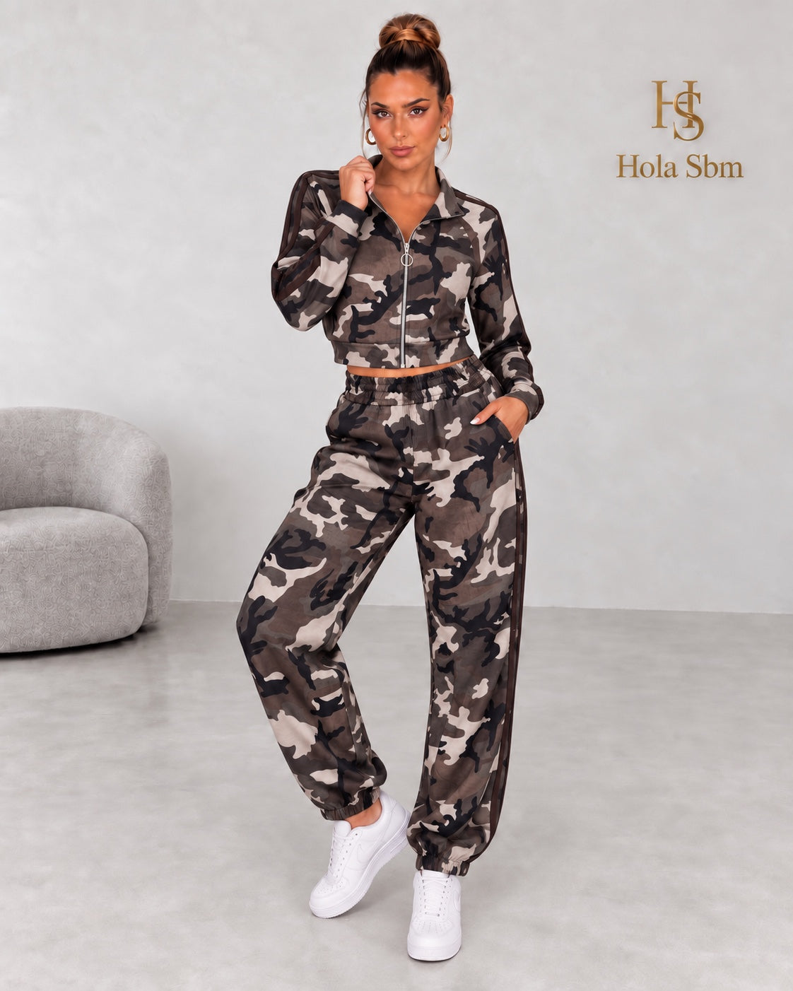Coordset Nya camouflage marrone