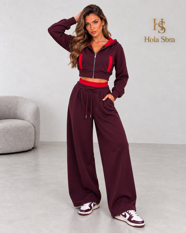 Coordset Virginia Bordeaux e Rosso