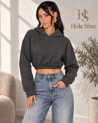 Felpa Crop Zunelle - Grigio scuro