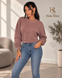 Felpa Glimora rosa antico con strass