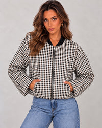 Jacket Dens nera a quadretti