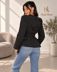 Jacket Vienna nero - retro con cappuccio