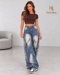 Jeans Dark blu indossato