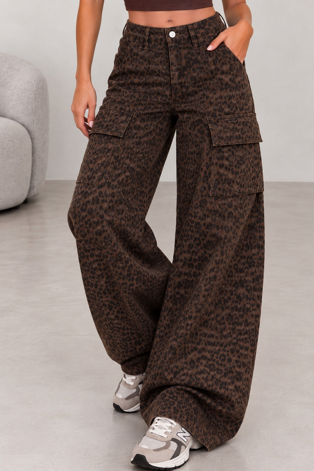 Jeans Leopard marrone - dettaglio