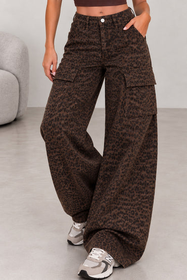 Jeans Leopard marrone - dettaglio