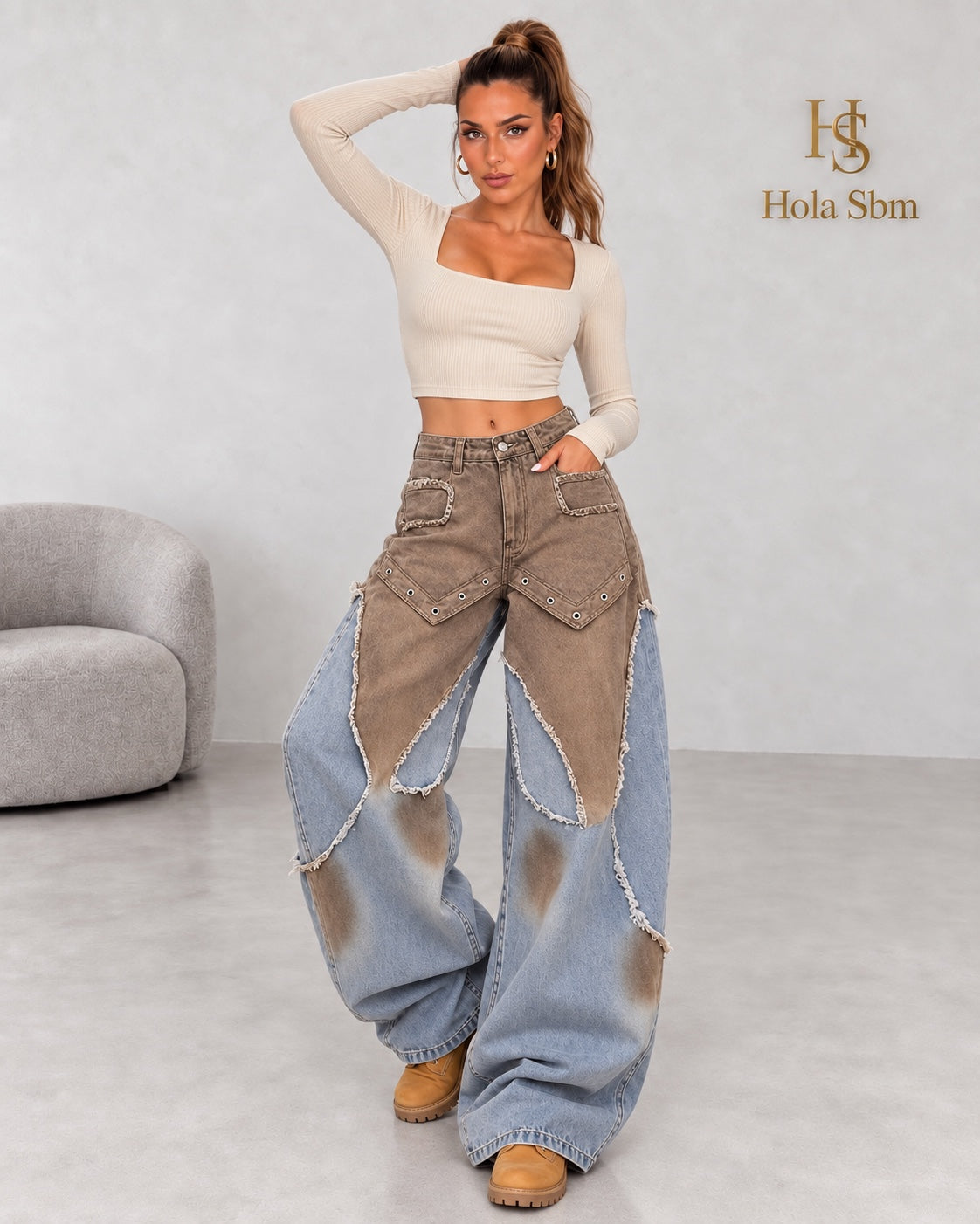 Jeans Uma marrone - look completo
