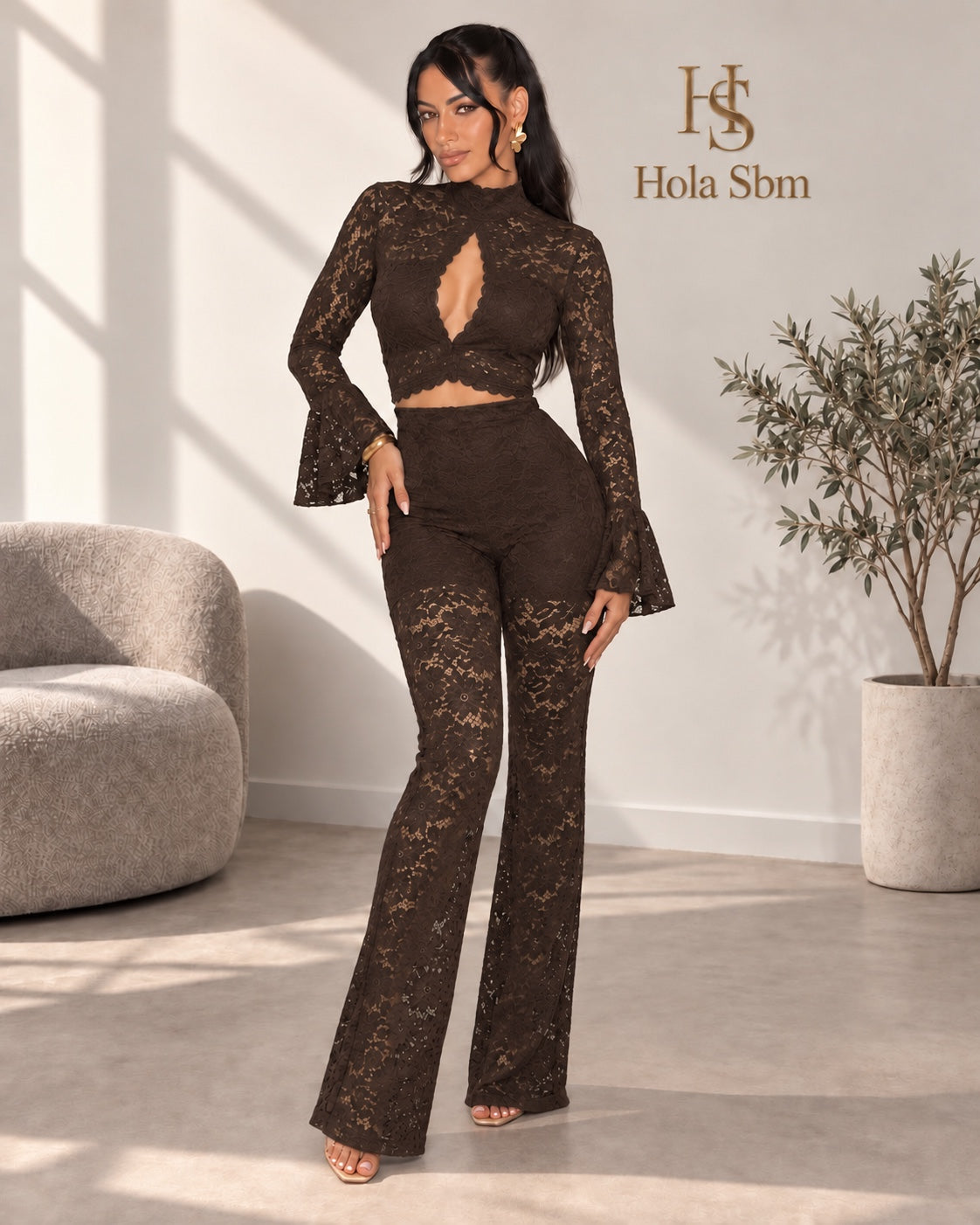 Jumpsuit Morgana marrone - vista frontale