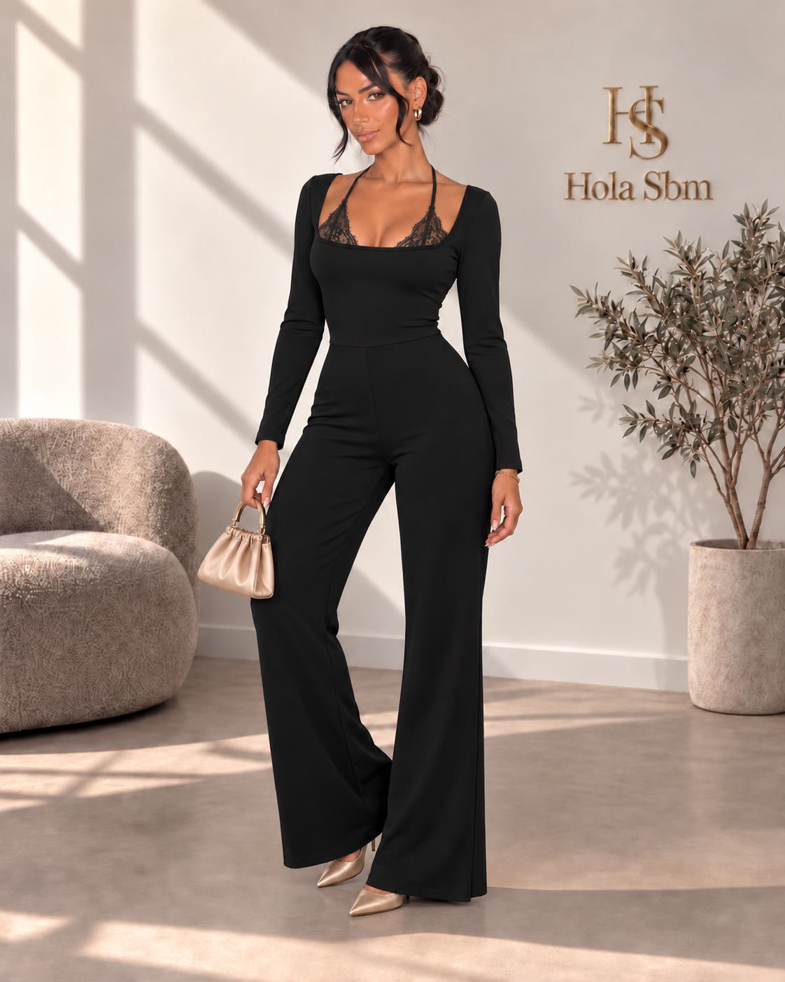 Jumpsuit Seravelle nera - fronte