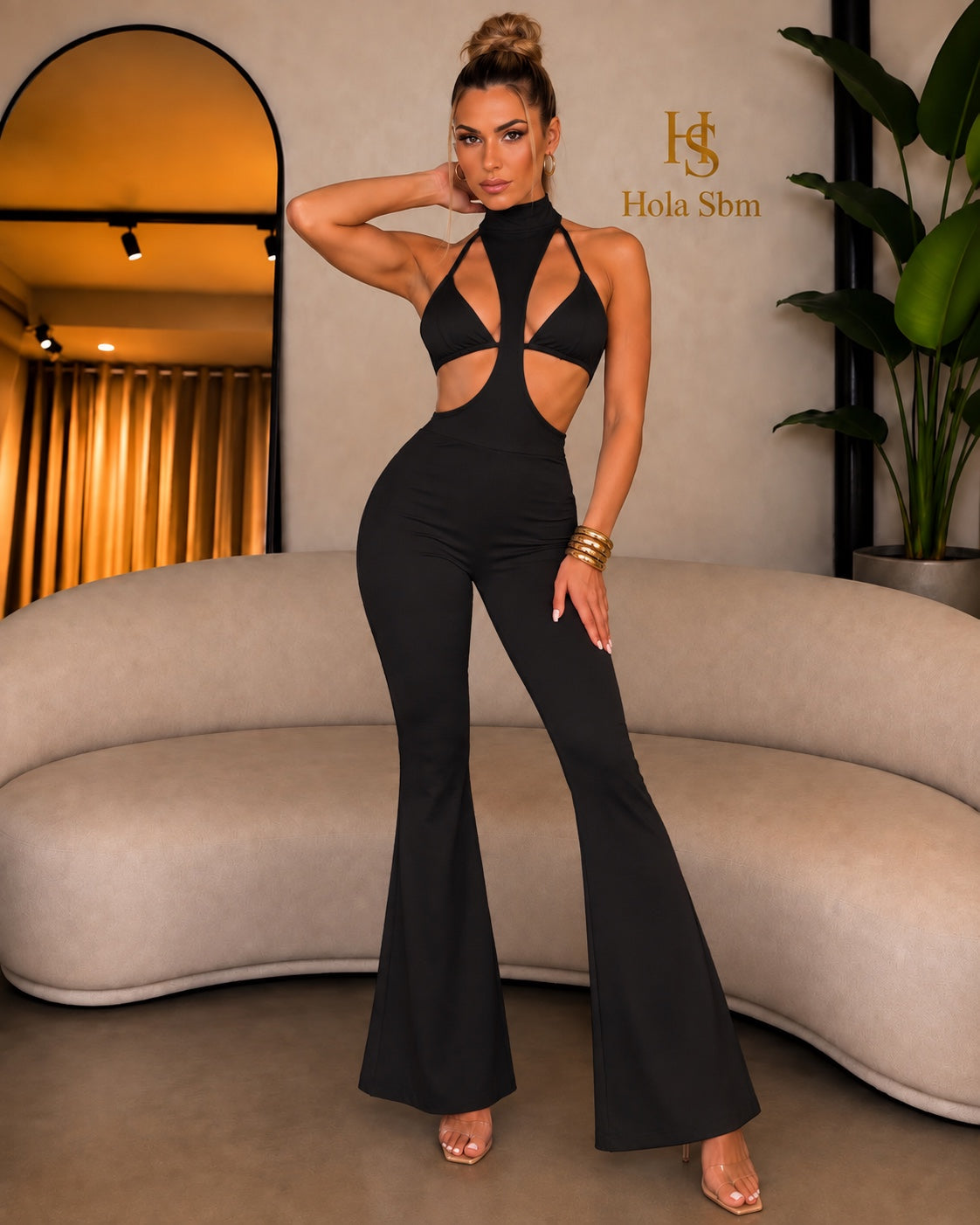 Jumpsuit Sonia nero - vista frontale