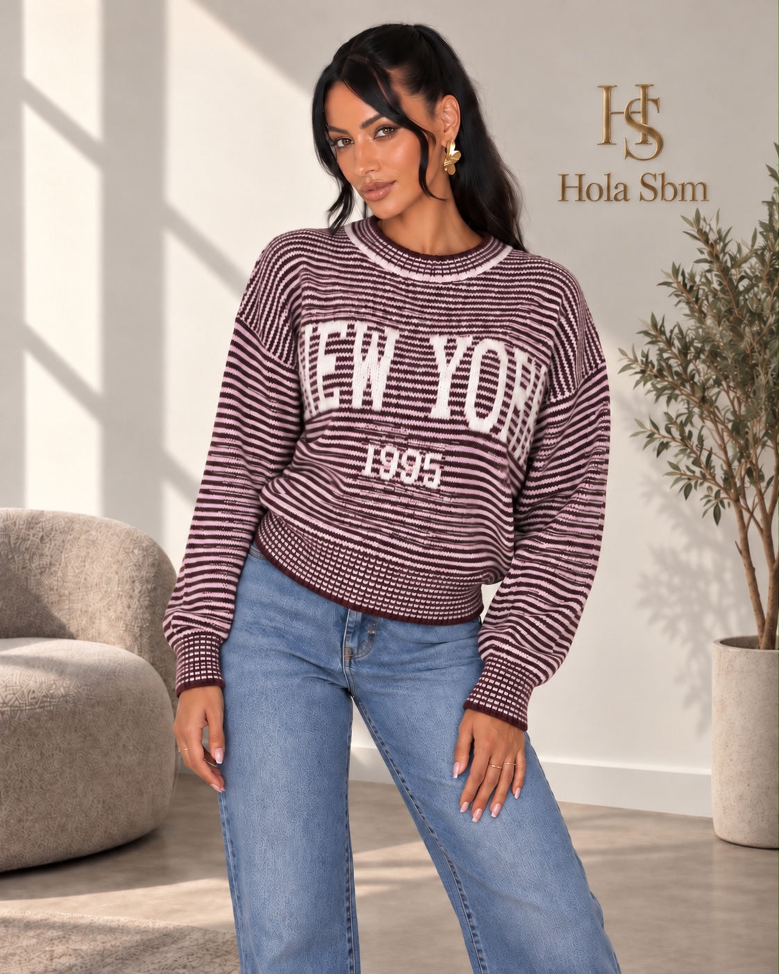 Maglia Magda - Rosa/Bordeaux