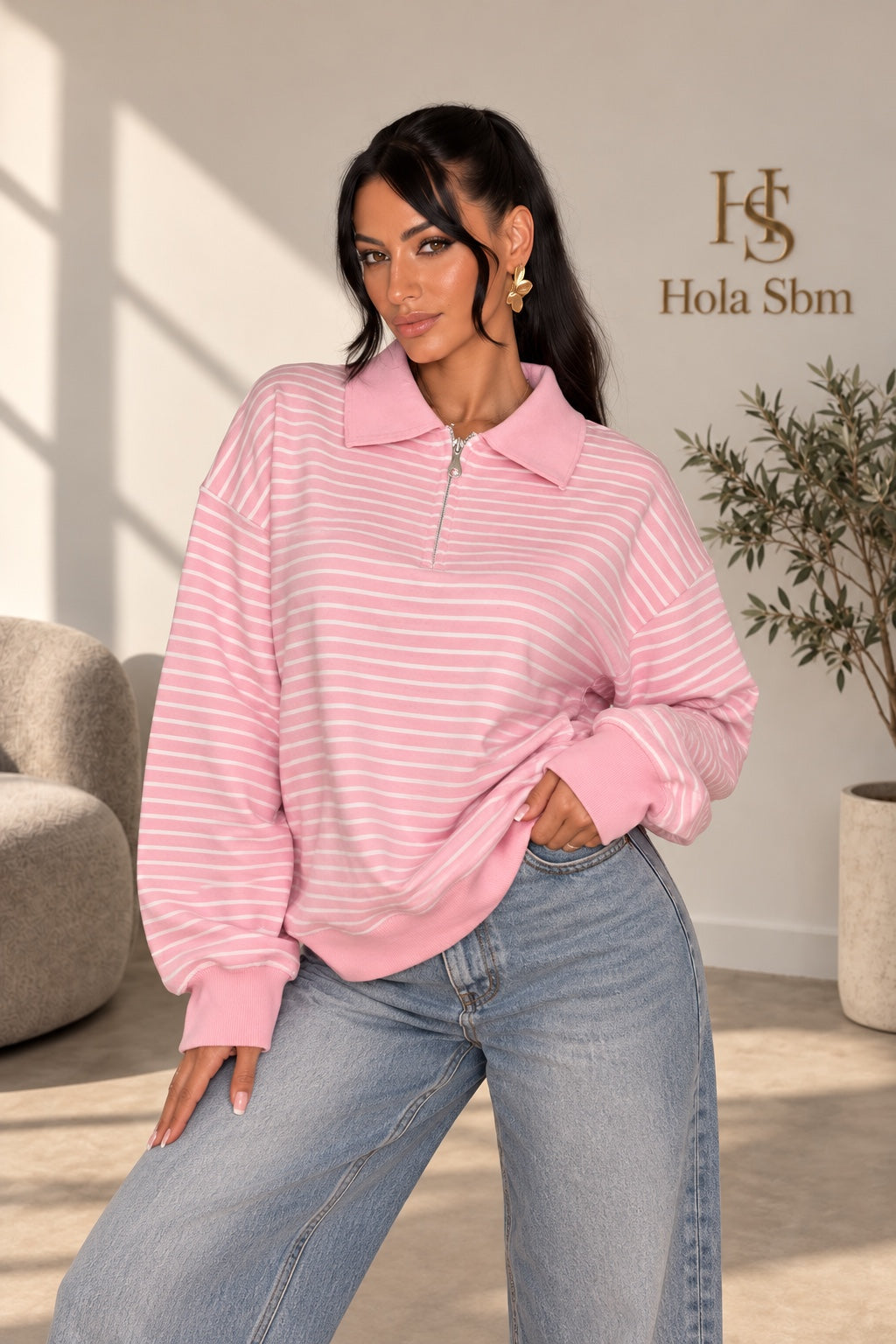 Maglia Norvella Rosa/Bianco
