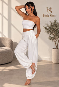 Pantalone Asia bianco look