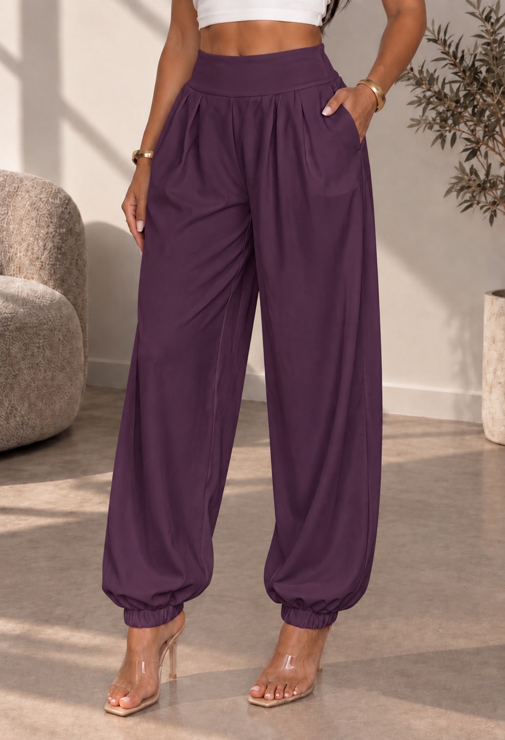 Pantalone Asia viola