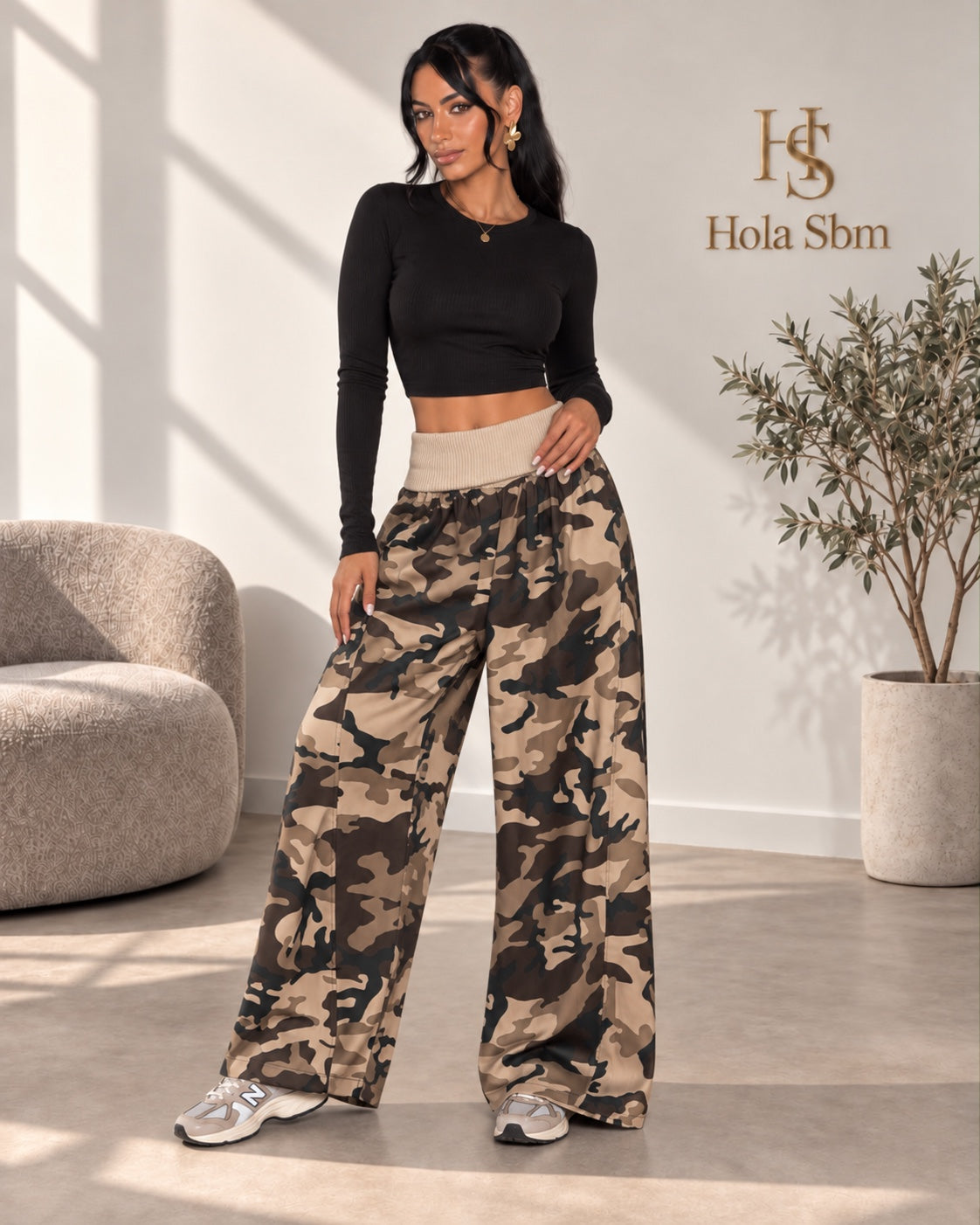 Pantalone Camyrix beige look completo