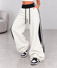 Pantalone Zhara bianco con contrasti neri