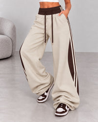 Pantalone Zhara champagne con contrasti marroni