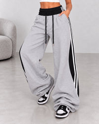 Pantalone Zhara grigio con contrasti neri