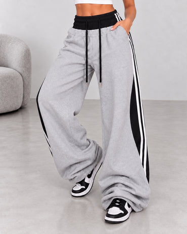 Pantalone Zhara grigio con contrasti neri