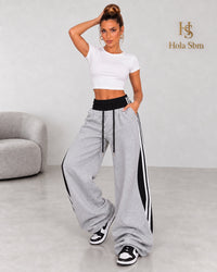 Pantalone Zhara grigio con contrasti neri - look completo