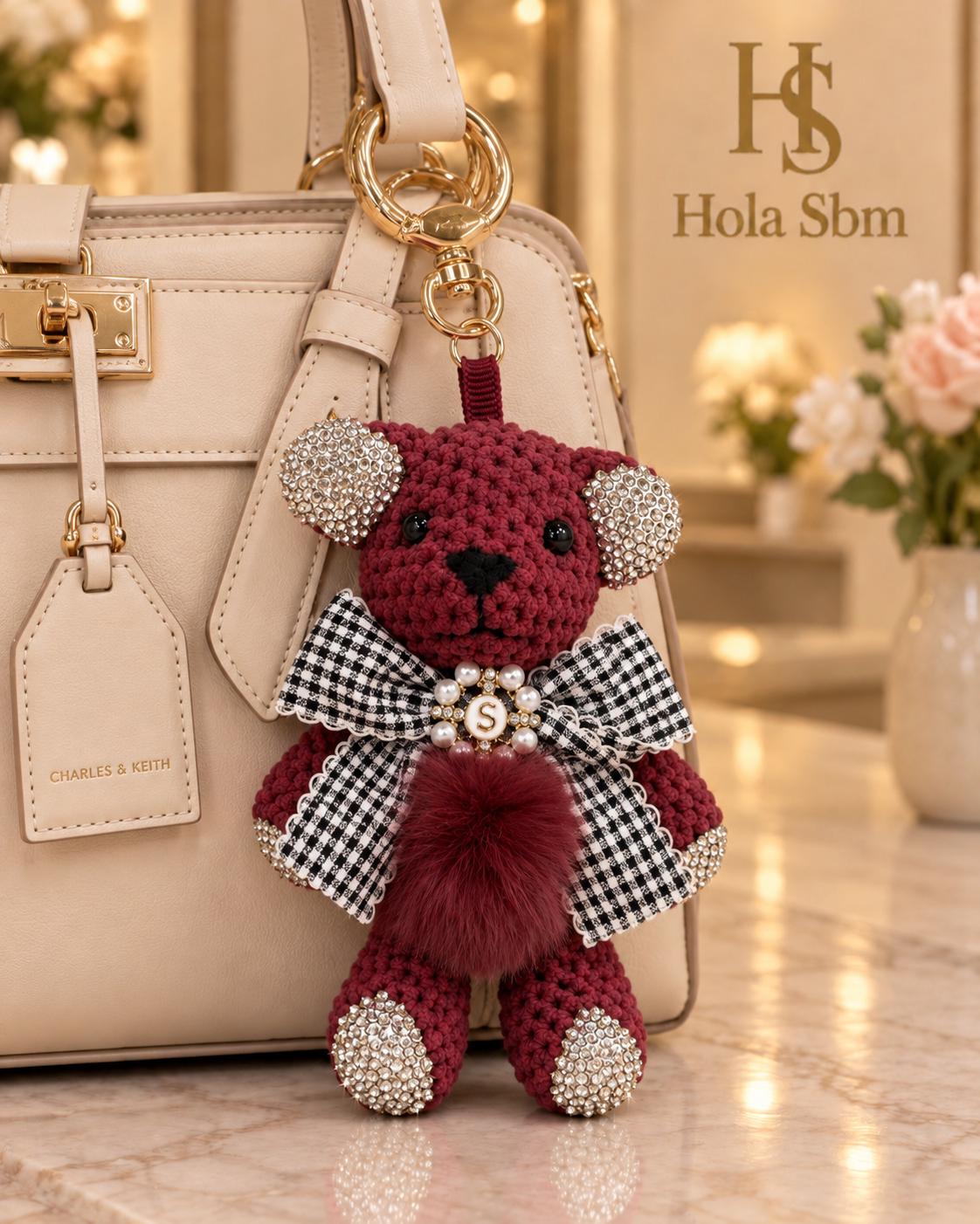 Portachiavi Teddy Éclat bordeaux