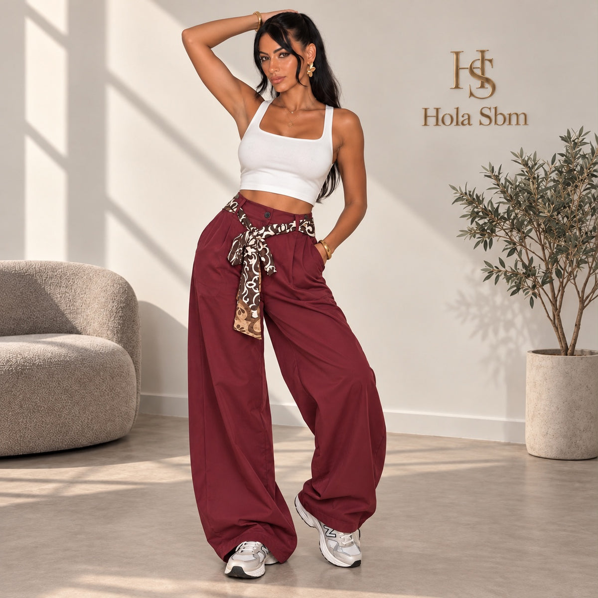Pantalone Rovelle Bordeaux outfit