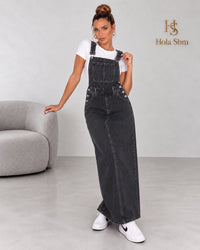 Salopette Kalisa denim nero - fronte