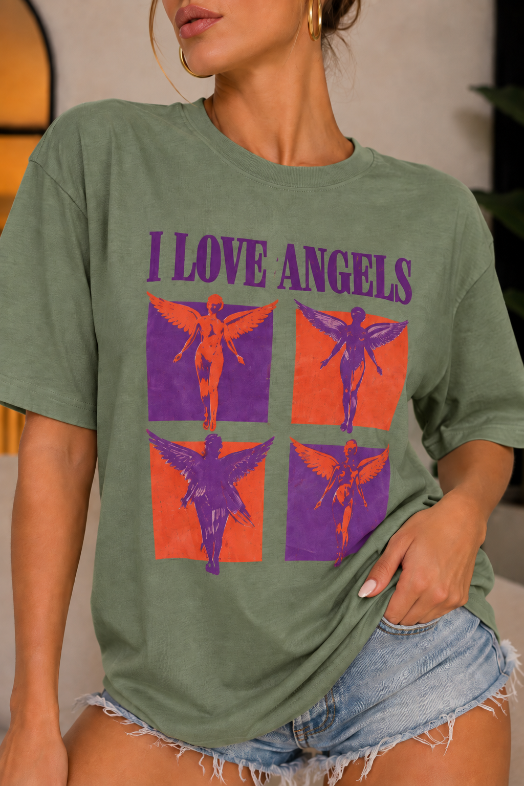T-Shirt WINGS verde militare