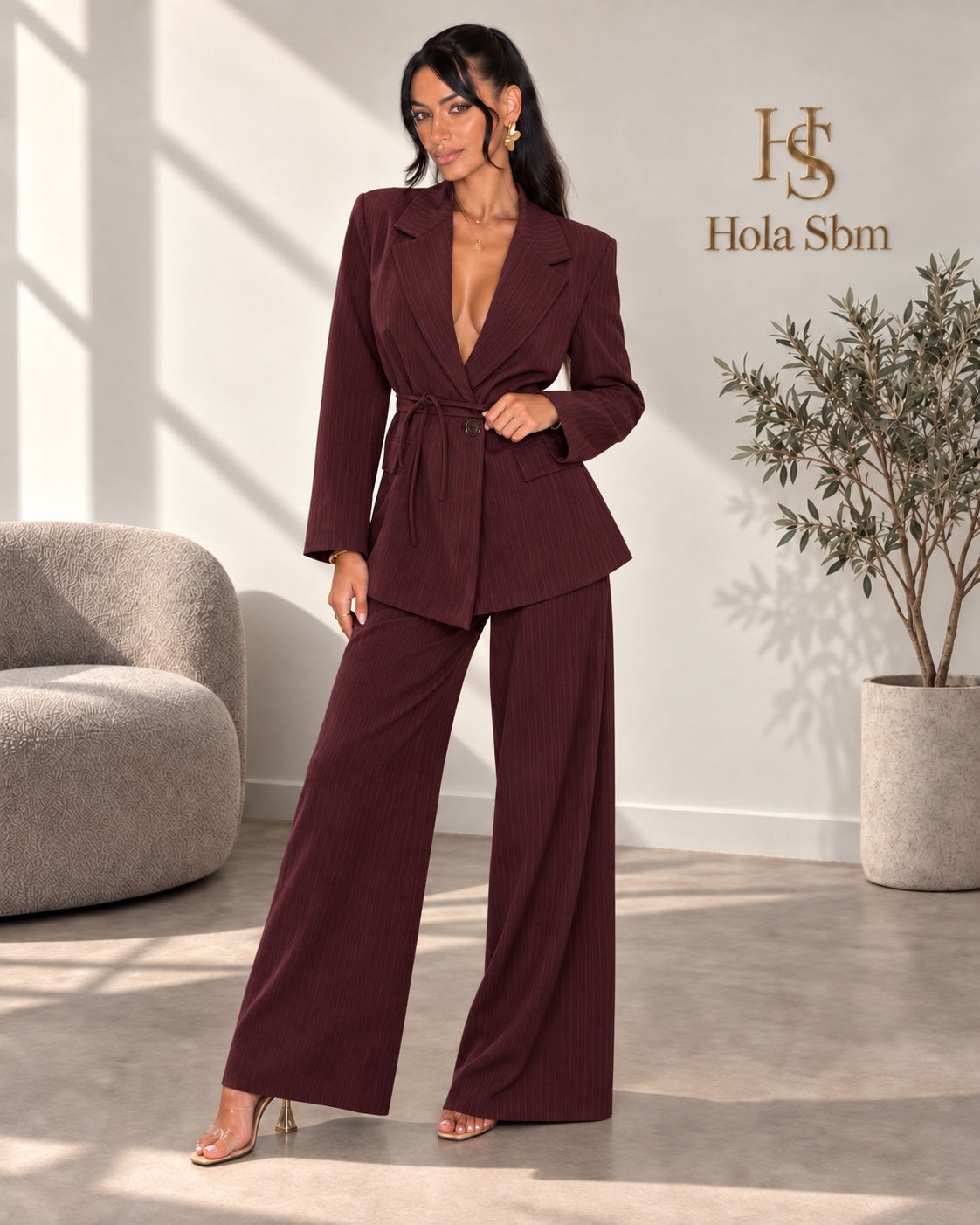 Tailleur Luana bordeaux